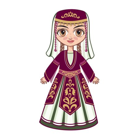 Национальный костюм башкир вектор