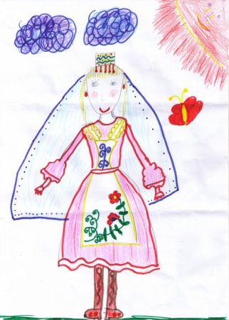 Татарский национальный костюм рисунок для детей