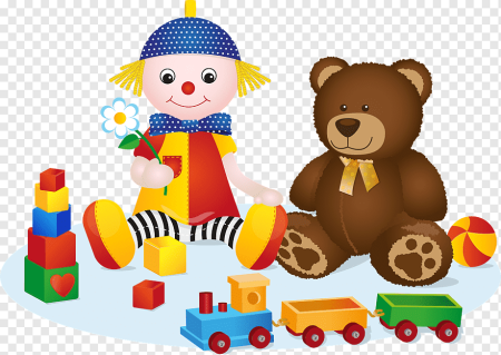 Детские игрушки на прозрачном фоне