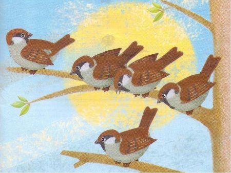 Воробей аппликация для детей