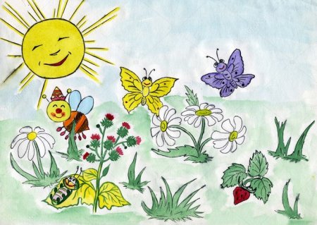 Летние цветы детские рисунки