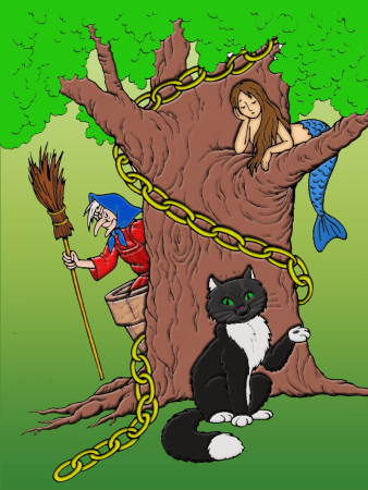 Рисунок на тему Лукоморье