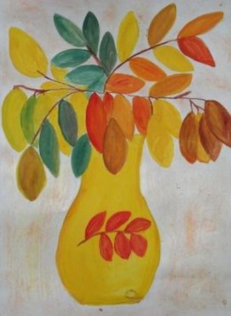 Рисование осенний букет в вазе