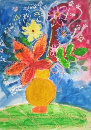 Монотипия осенний букет