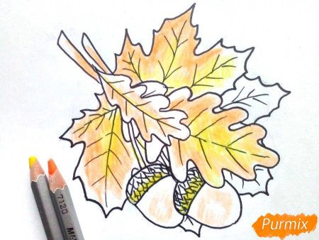 Осенний натюрморт цветными карандашами