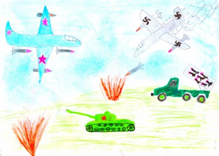 Детские рисунки на военную тему
