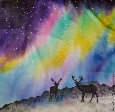 Рисование Северное сияние