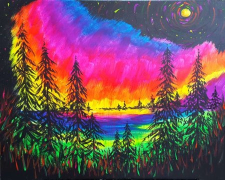 Ниткография Северное сияние