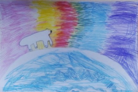Рисование с детьми Северное сияние