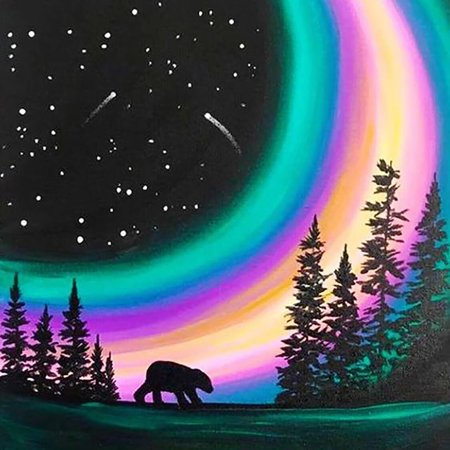 Правополушарное рисование Северное сияние