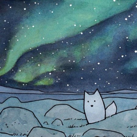 Северное сияние карандашом