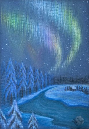 Рисуем Северное сияние