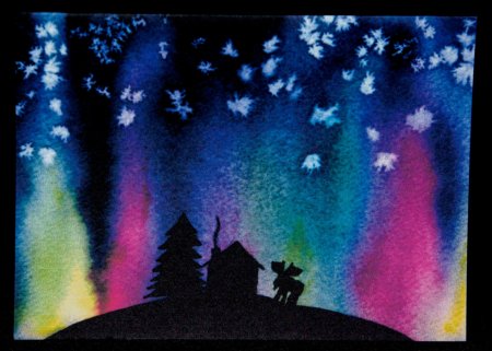 Ниткография Северное сияние