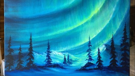Правополушарная живопись Северное сияние