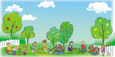 Сад картинка для детей