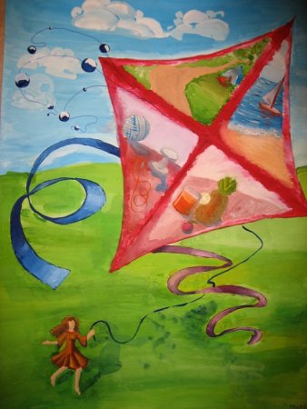 Рисование с детьми воздушный змей