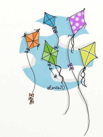 Воздушный змей нарисовать