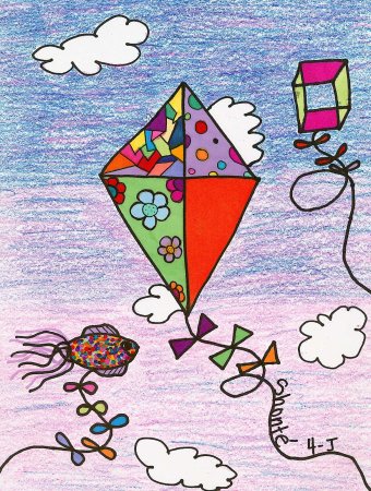 Воздушный змей рисовать