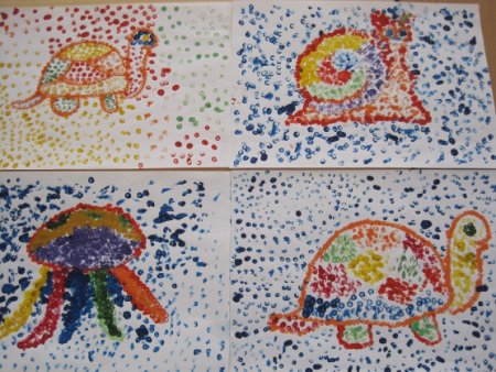 Техника пуантилизм ватными палочками