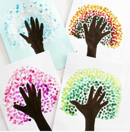 Рисование кнсками руками