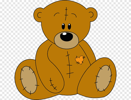 Мультяшный мишка на прозрачном фоне