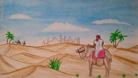 Город в пустыне рисунок