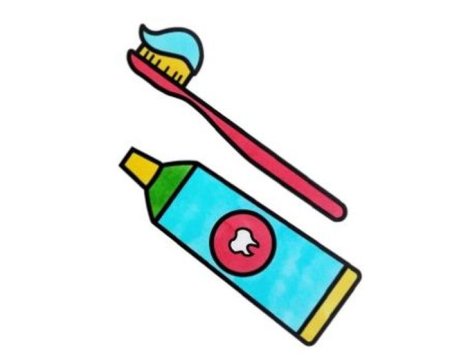 Детская зубная щетка и паста