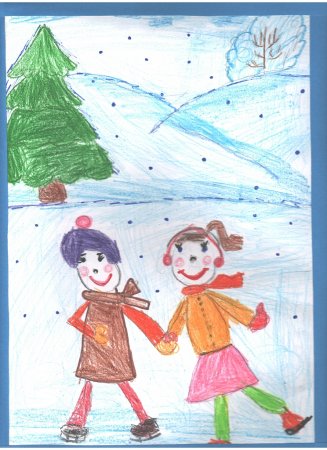 Рисование зимние забавы