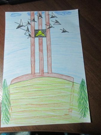 Парк Победы Журавли Саратов рисунок