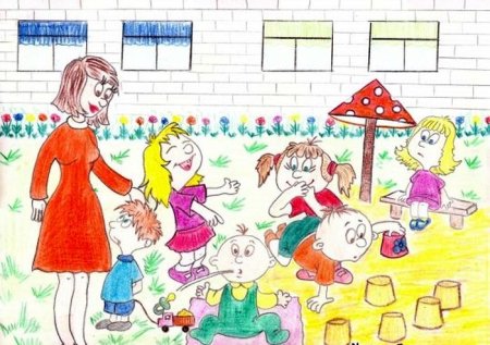 Рисование мой любимый детский сад