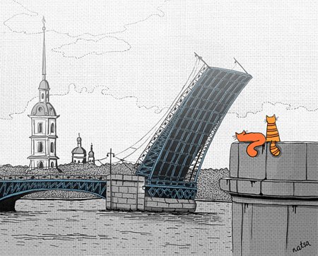 Дворцовый мост в Санкт Петербурге маслом