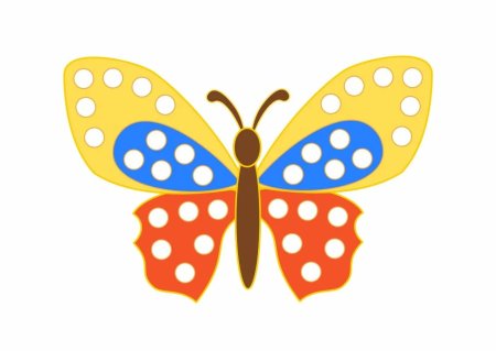 Пластилиновые заплатки бабочка