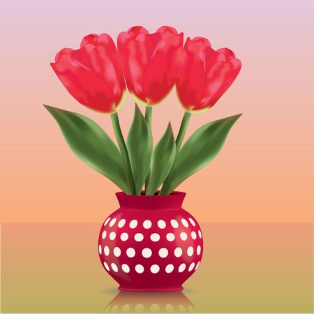 Ваза с цветами для детей