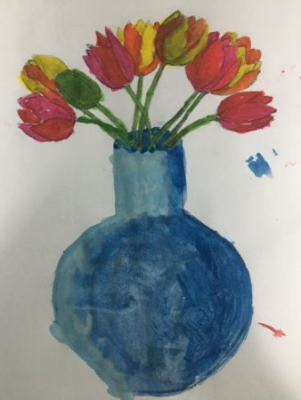 Ваза с цветами для детей