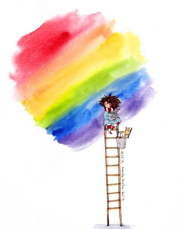 Радуга акварелью для детей