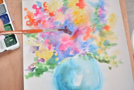 Рисование по сырому для детей