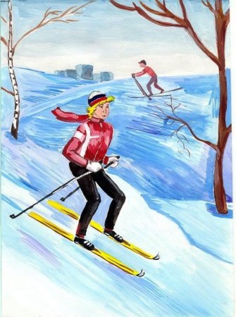 Рисунок на тему зимний спорт