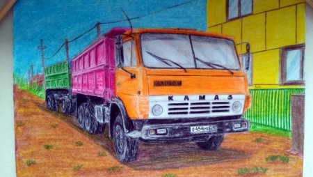 КАМАЗ 5511 срисовать