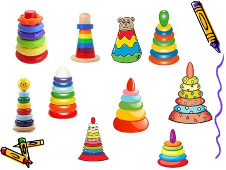 Пирамидка раскраска