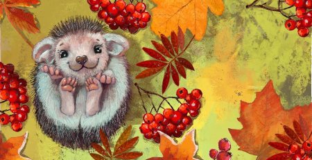 Ежик красками для детей