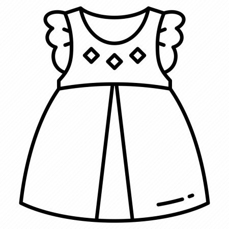 Платье раскраска для малышей