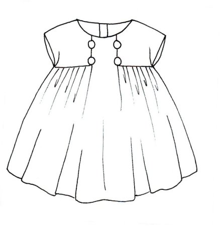 Платье раскраска для малышей
