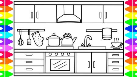 Кухонная мебель раскраска