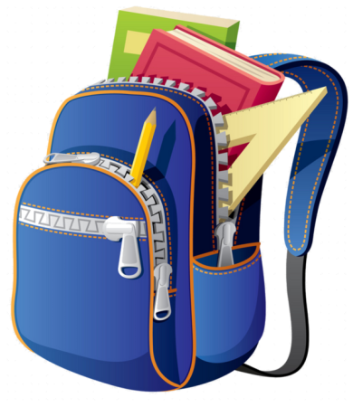 Школьный рюкзак с школьными принадлежностями