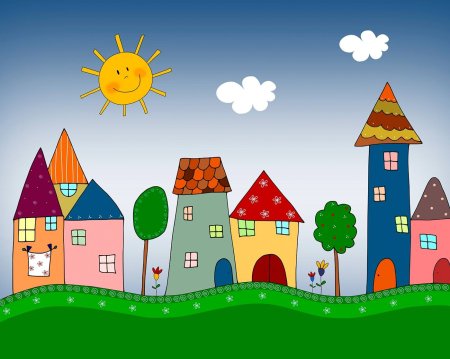 Фон для аппликации домик