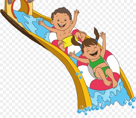 Водные горки на белом фоне