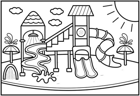 Раскраска аквапарк