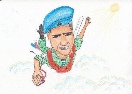 Рисунок десантника с парашютом