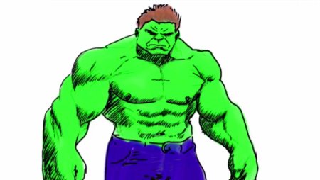 Халк цветным карандашом