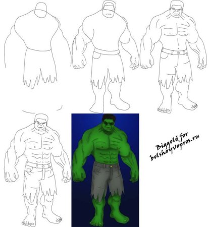 Халк рисунок легкий